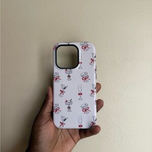 Chic White Phone Case with Red Accents